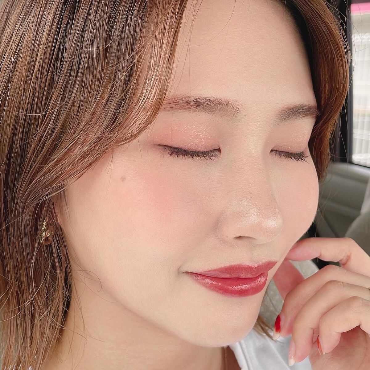 みーきです。 on LIPS 「.クリオのアイシャドウに合わせて赤みコーラルメイク💄☑︎CLI..」(2枚目)