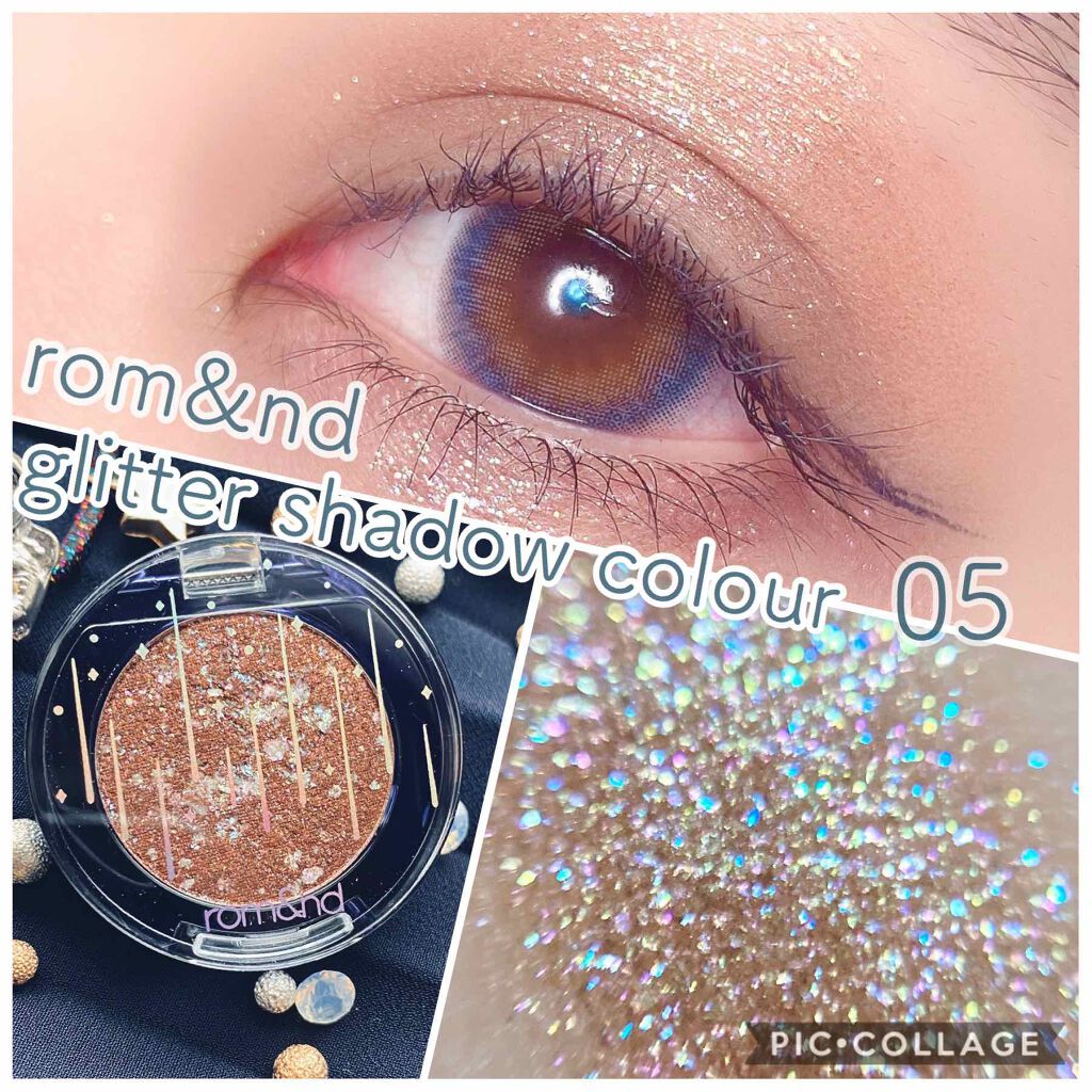 グリッター シャドウ カラー/rom&nd/グリッターを使ったクチコミ（1枚目）