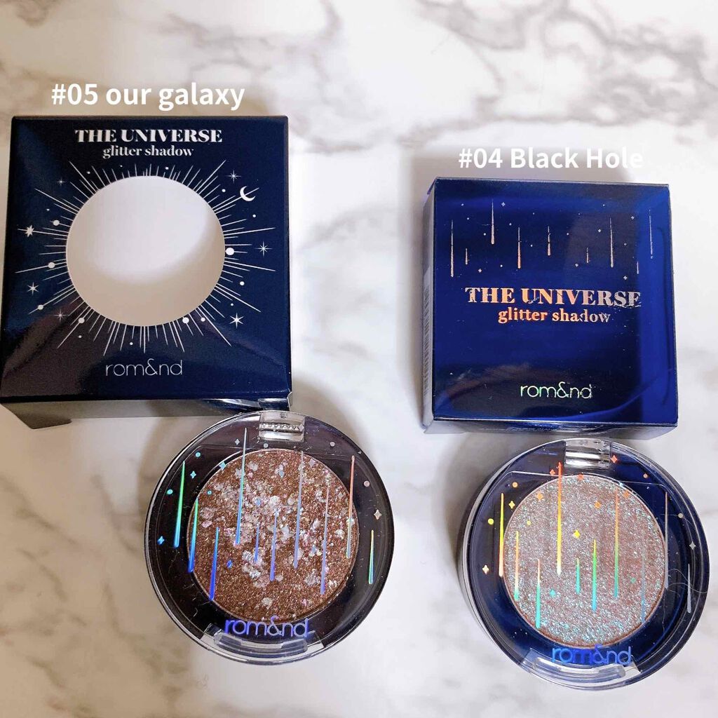グリッター シャドウ カラー 05 アゥアギャラクシー(OUR GALAXY)/rom&nd/グリッターを使ったクチコミ（2枚目）
