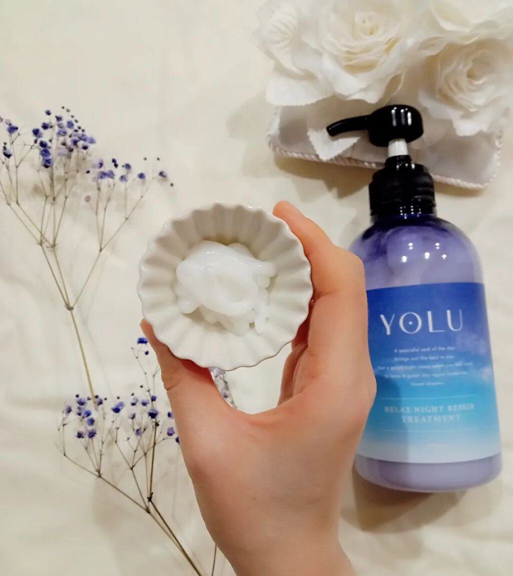 リラックスナイトリペア シャンプー／トリートメント トリートメント本体 475g/YOLU/市販シャンプーを使ったクチコミ（2枚目）