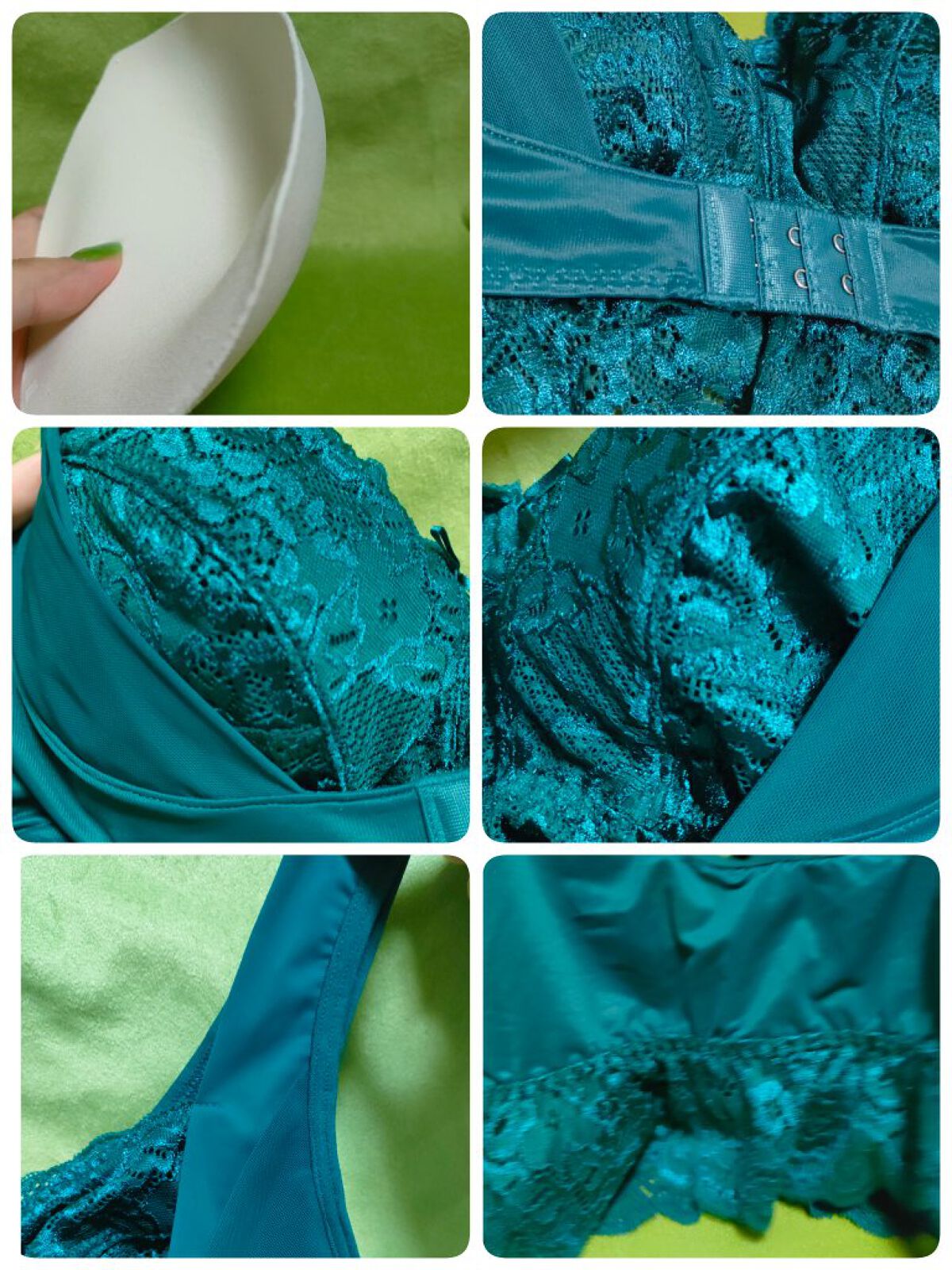 ふんわりルームブラ アンティークグリーン/Angellir/ナイトブラを使ったクチコミ（2枚目）