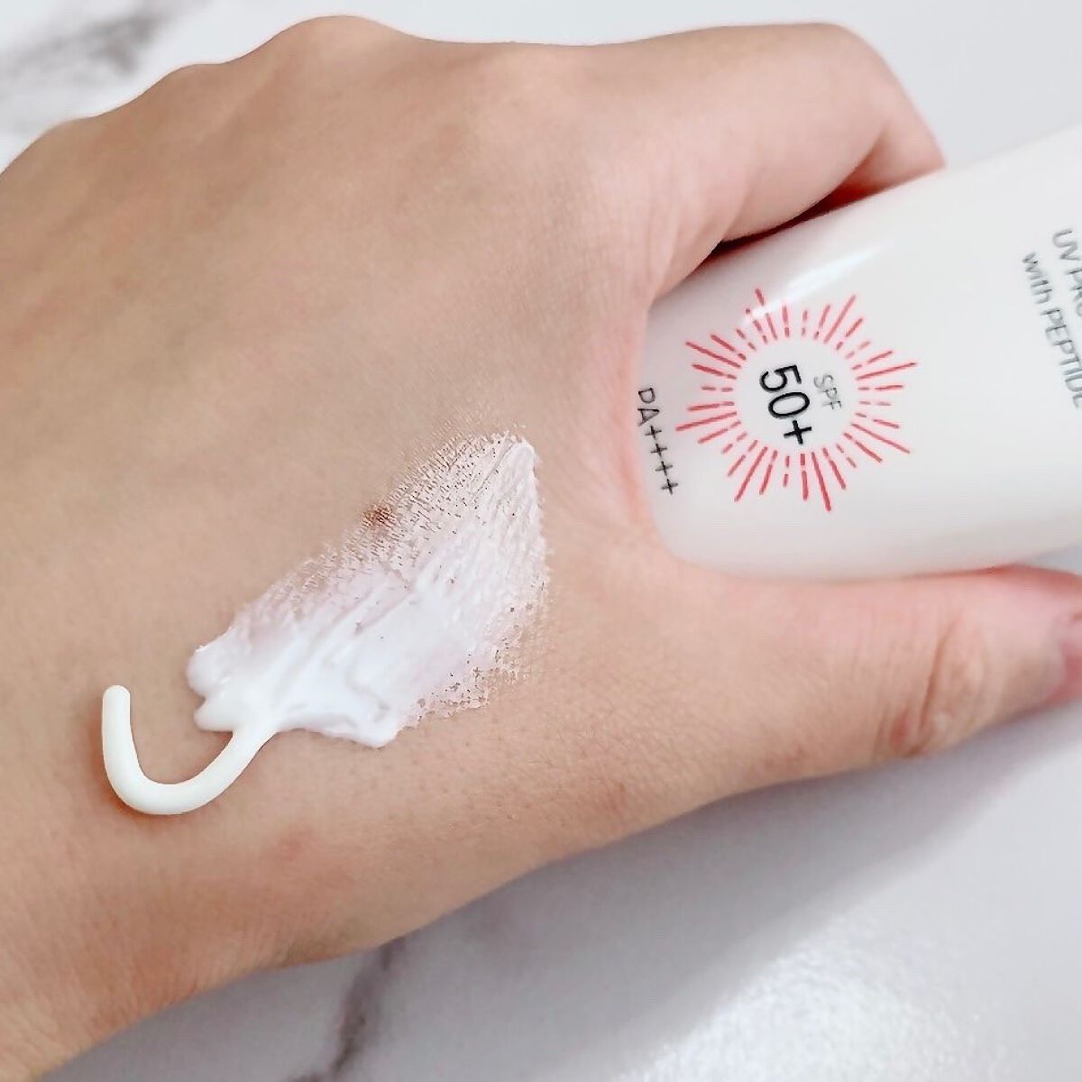 サンクリーム+/ DermaJ/日焼け止めクリームを使ったクチコミ(3枚目)