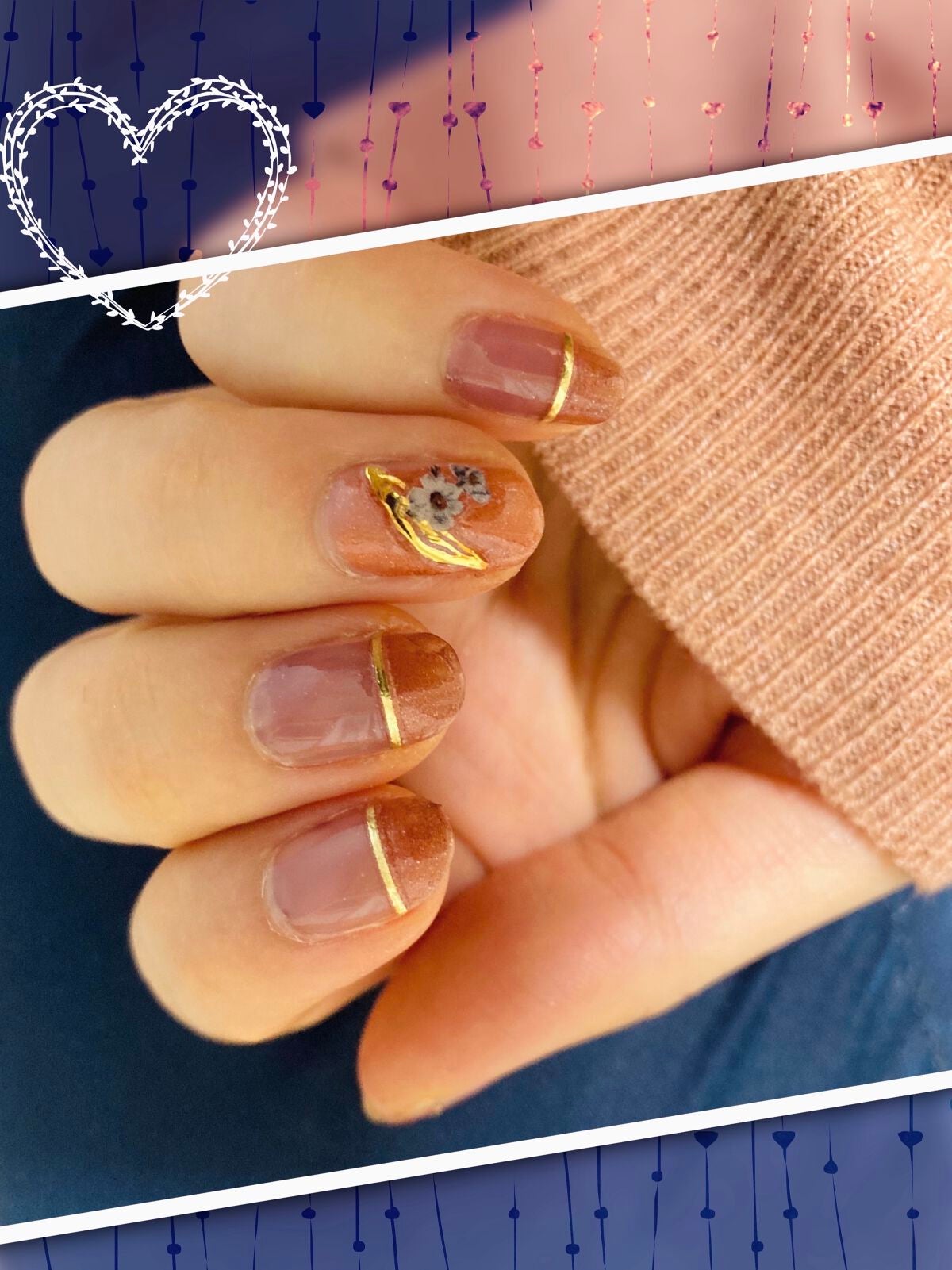 ほむほむ on LIPS 「秋ネイルもう冬になりつつありますね😂気分的にまだ秋なので秋ネイ..」(1枚目)