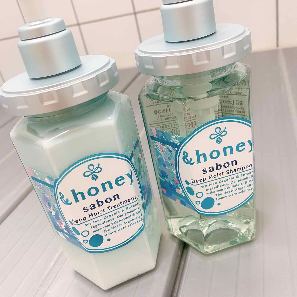 ディープモイスト 限定エメラルドグリーンサボン  シャンプー＆ヘアトリートメントペアセット/&honey/シャンプー・コンディショナーを使ったクチコミ（1枚目）