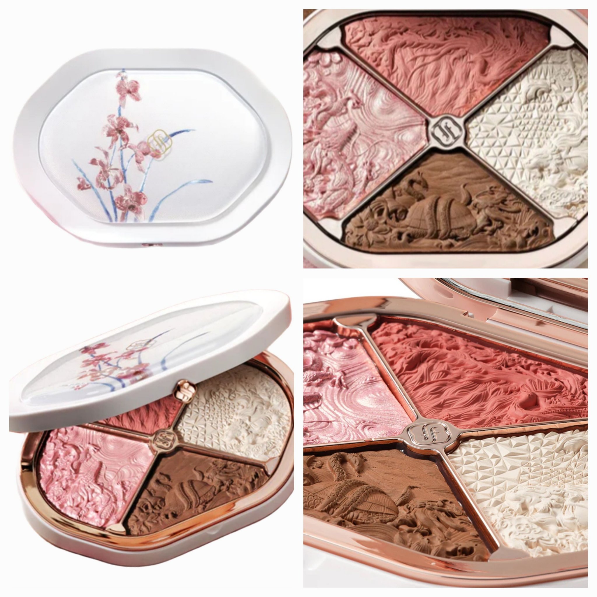 星宿彫刻 4色パレット 02(刺繍限定)/花西子/マルチパレットを使ったクチコミ（2枚目）