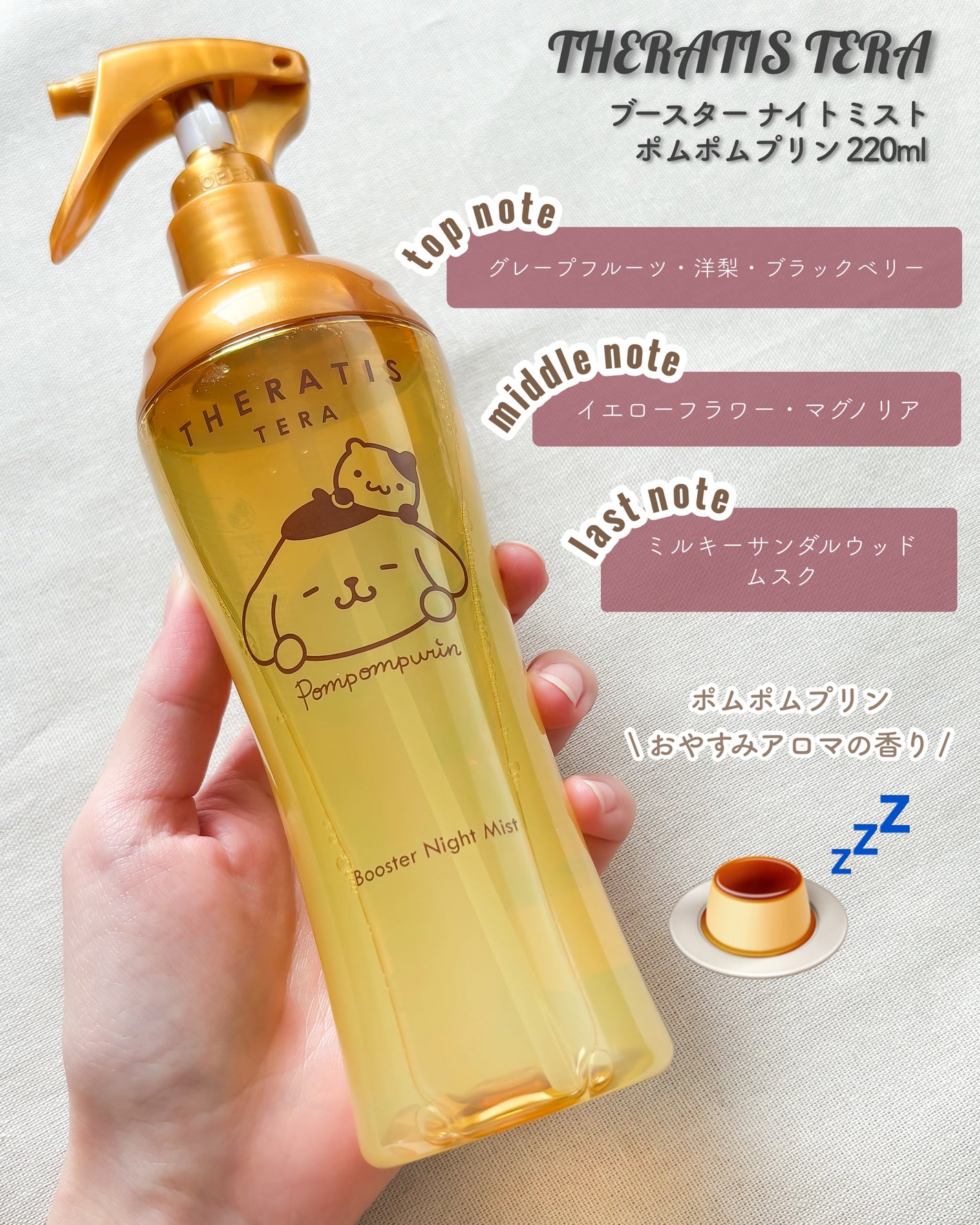 セラティス テラ ブースター ナイト ミスト / ポムポムプリン/THERATIS/ヘアミストを使ったクチコミ(3枚目)