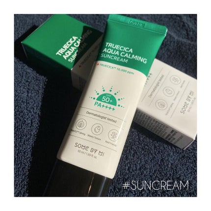 SOME BY MI TRUECICA アクアカーミング日焼け止めのクチコミ「𖤐´-
SOME BY MI
TRUECICA AQUA CALMING SUNCREAM
.....」(1枚目)