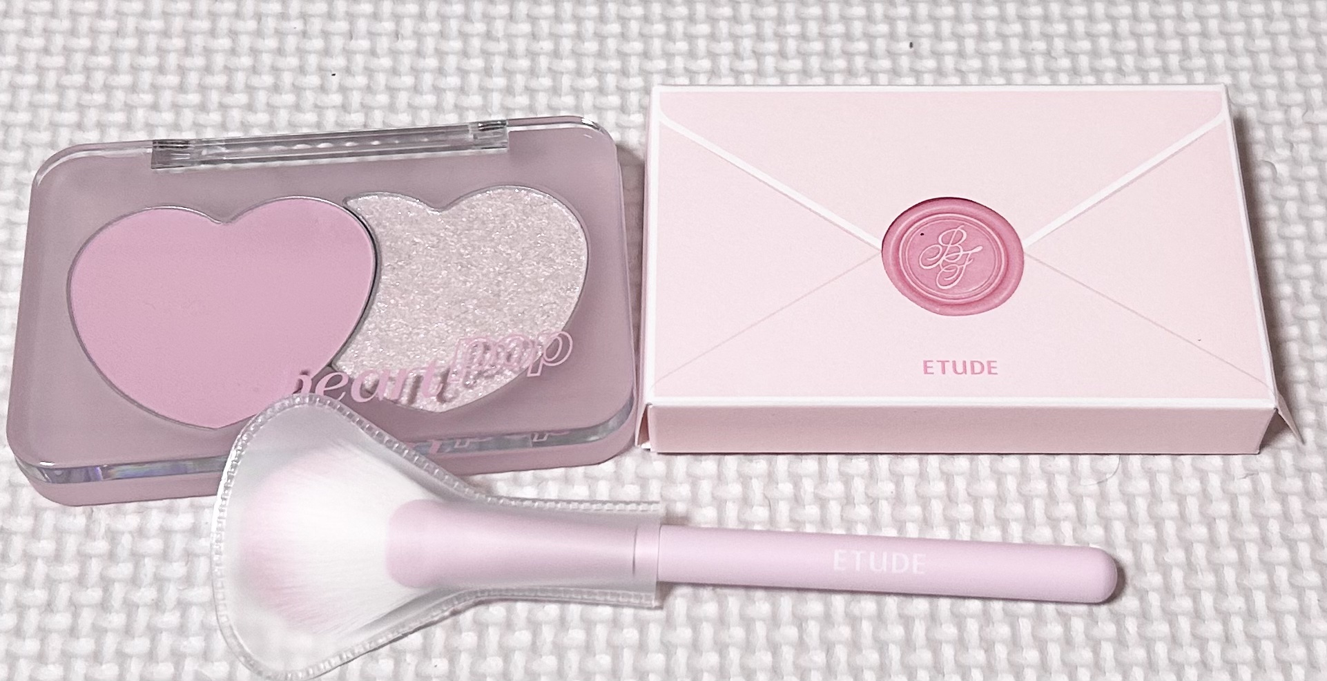 ハートポップデュオブラッシャー ディアマイピンク/ETUDE/パウダーチークを使ったクチコミ（1枚目）