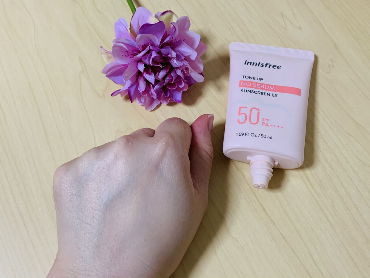 トーンアップ ノーセバム サンスクリーン SPF50+ PA++++/innisfree/日焼け止めクリームを使ったクチコミ（3枚目）