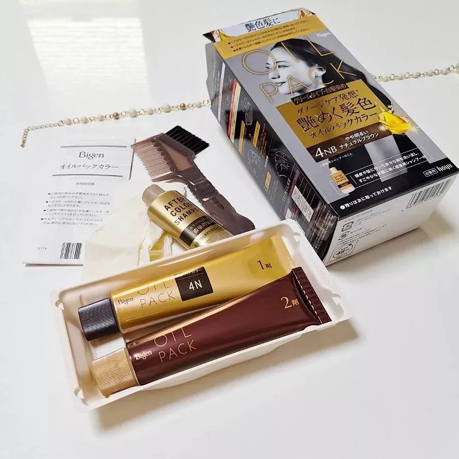 オイルパックカラー 4NB/ビゲン/ヘアカラーを使ったクチコミ（3枚目）