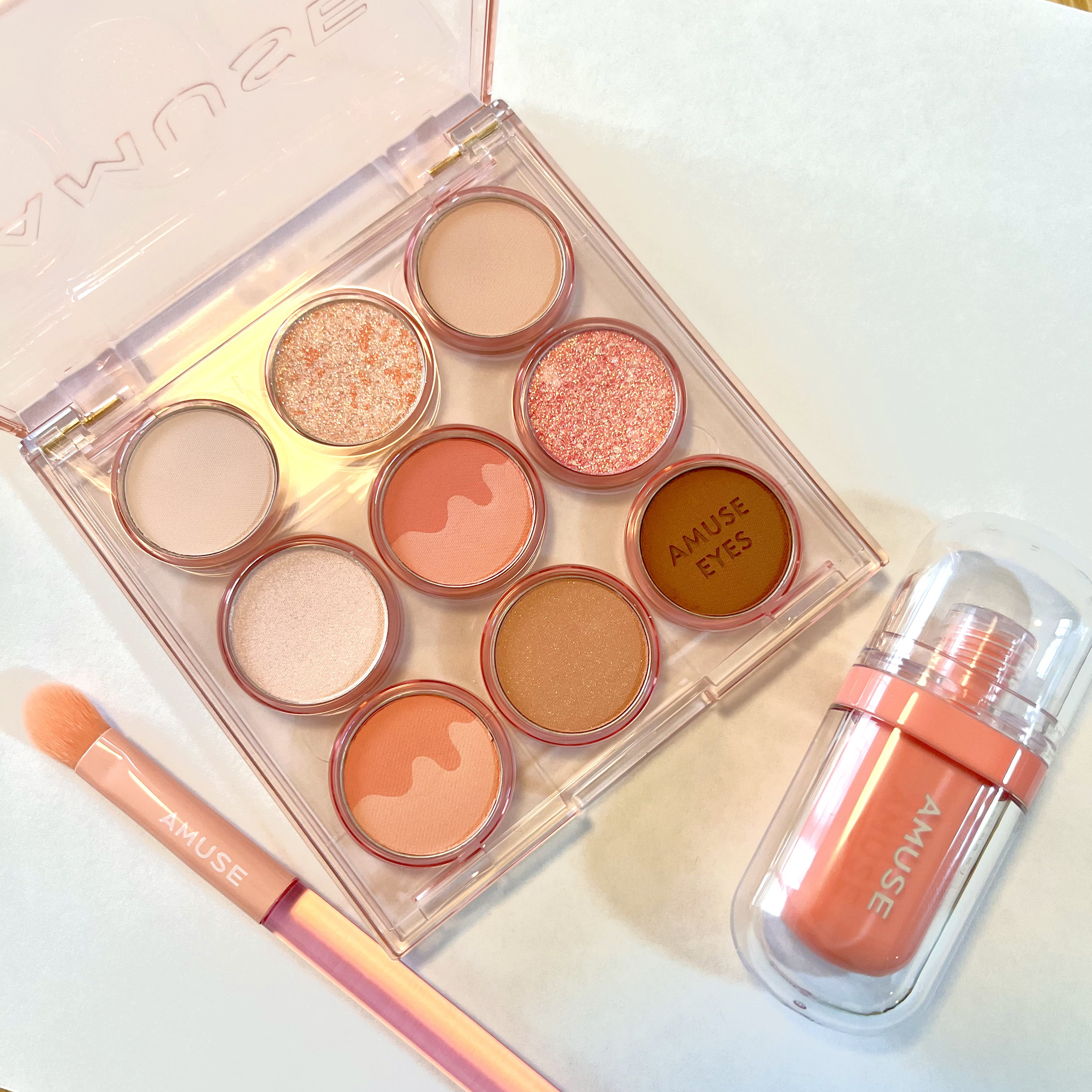 アイカラーパレット 01 ウォームモモ/AMUSE/アイシャドウパレットを使ったクチコミ（1枚目）