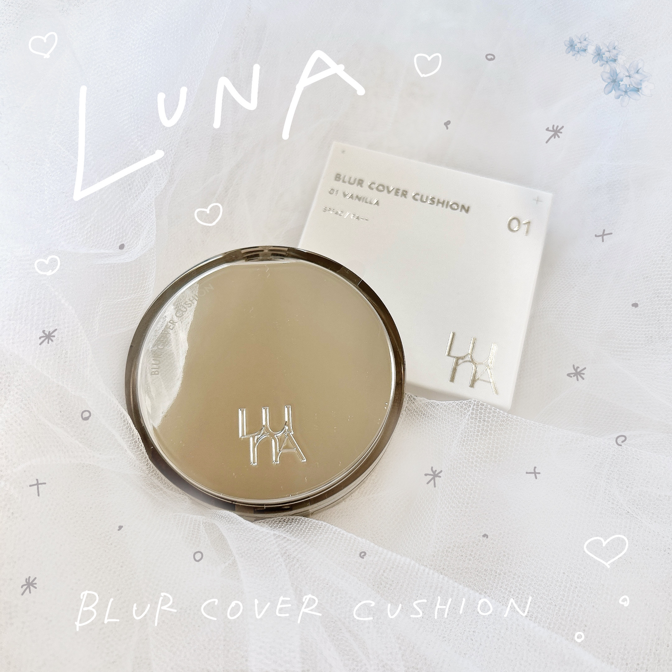 ブラーカバークッション 0.7 アイボリー/LUNA/クッションファンデーションを使ったクチコミ（1枚目）