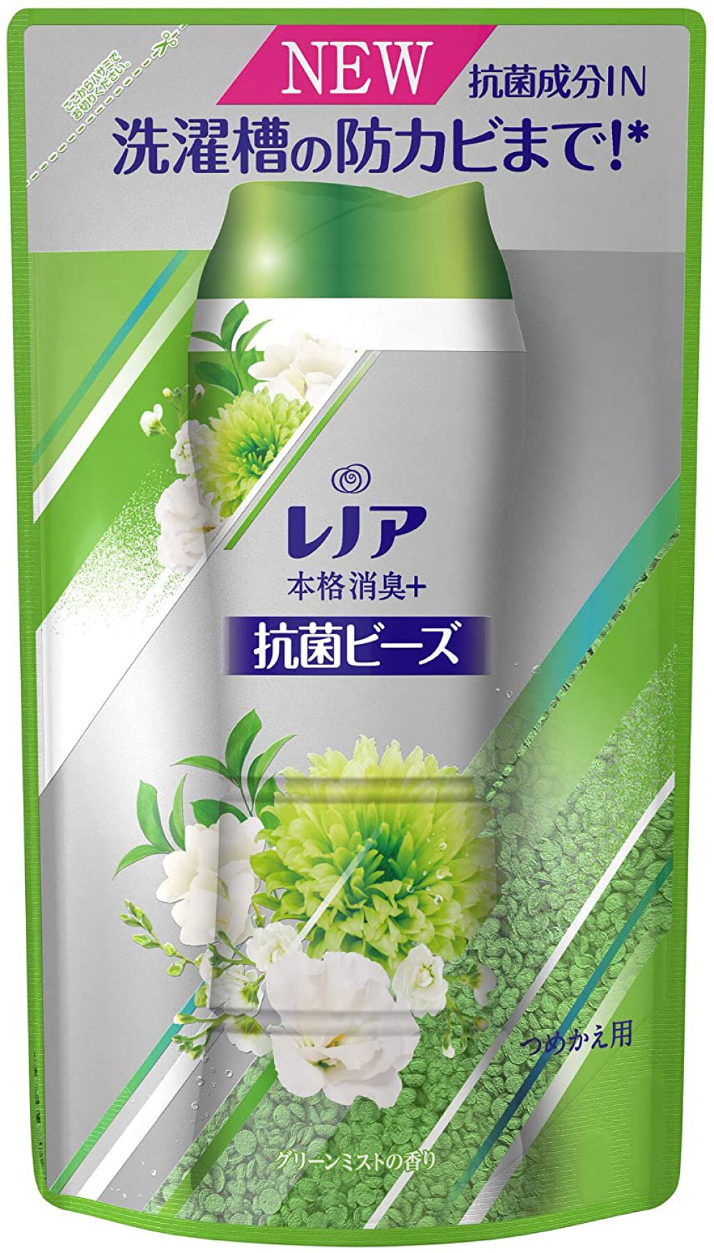レノア本格消臭 デオドラントビーズ グリーンミスト つめかえ430ml