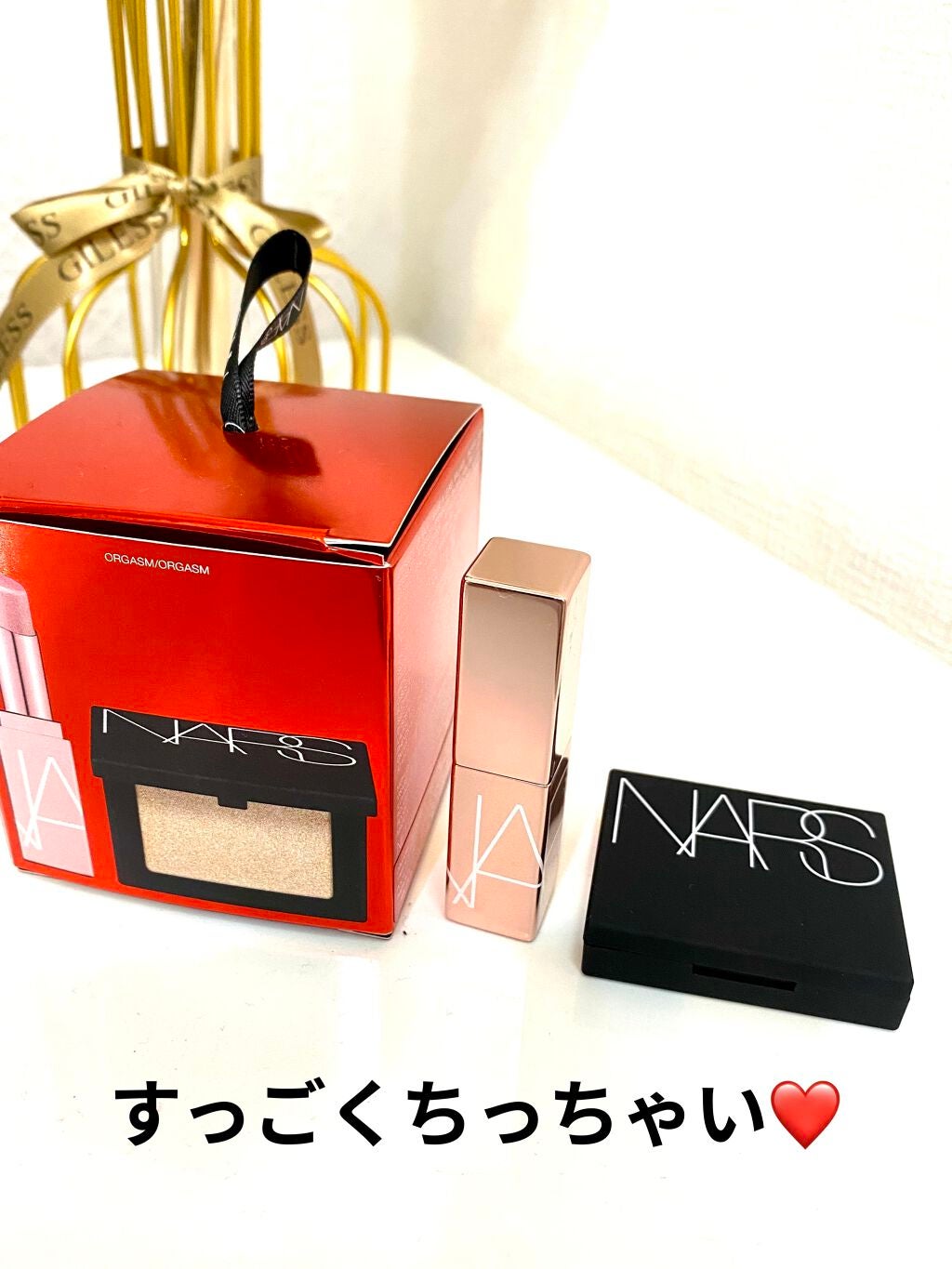 ミニオーガズム リップ&ハイライターデュオ/NARS/メイクアップキットを使ったクチコミ(2枚目)