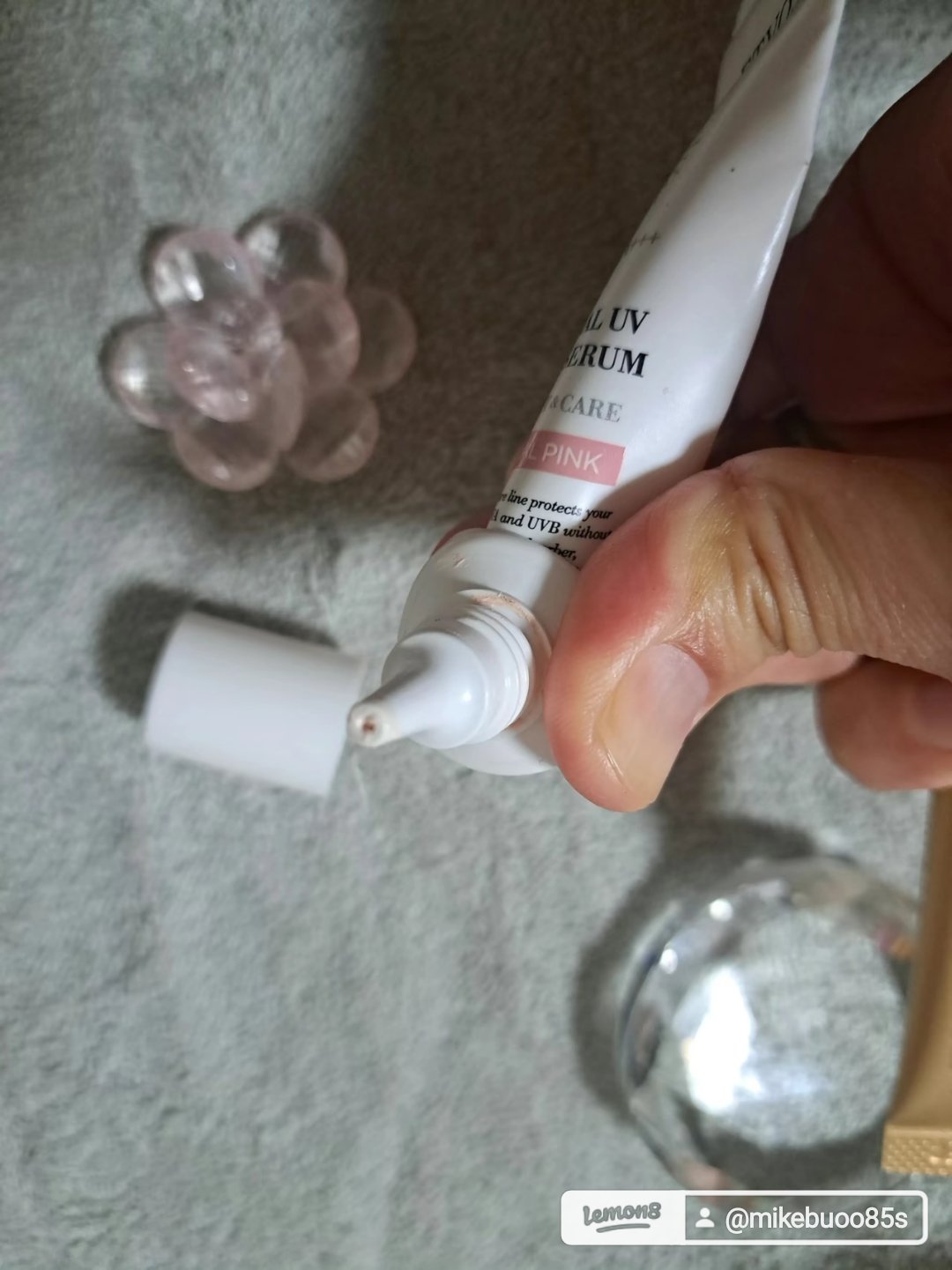 ミネラルUVアクアセラム ナチュラルピンク/エトヴォス/美容液を使ったクチコミ（3枚目）