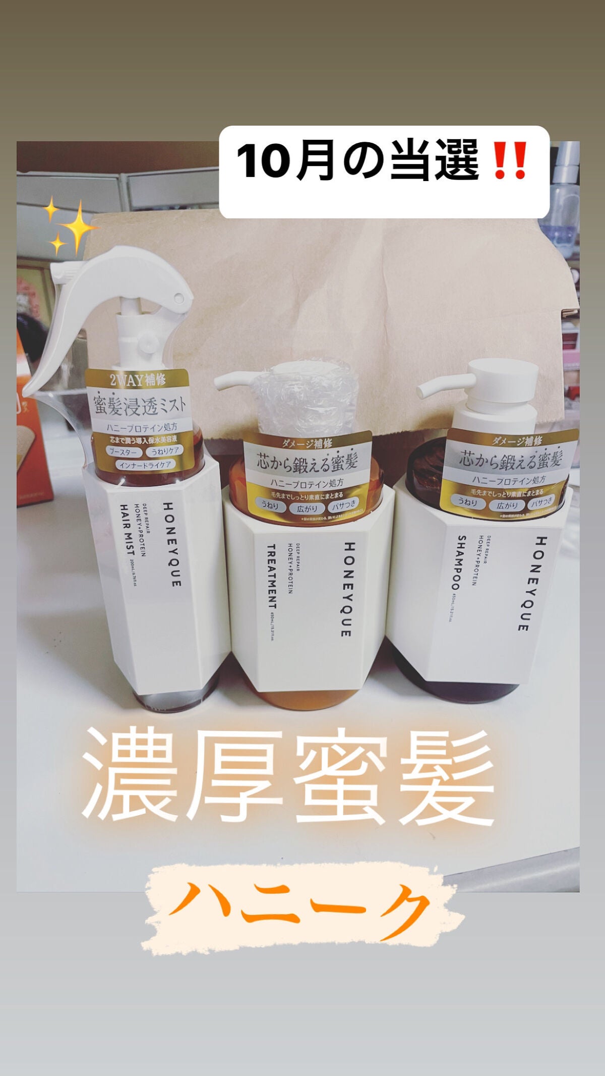 ディープリペア シャンプー モイスト/ヘアトリートメント モイスト/ハニーク/市販シャンプーを使ったクチコミ(1枚目)