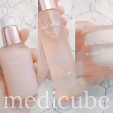 MEDICUBE もち肌コラーゲンクリームのクチコミ「\\お肌もちもちコラーゲン🩷//
見た目もなんともかわいい韓国スキンケアブランドmedicub.....」（1枚目）