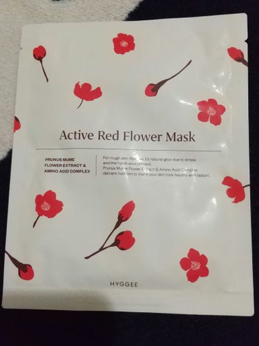 HYGGEE HYGGEE Active Red Flower Maskのクチコミ「【使った商品】HYGGEE Active Red Flower Mask
【商品の特徴】ハリと.....」（1枚目）