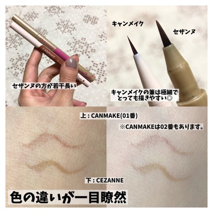 描くふたえアイライナー/CEZANNE/リキッドアイライナーを使ったクチコミ(4枚目)