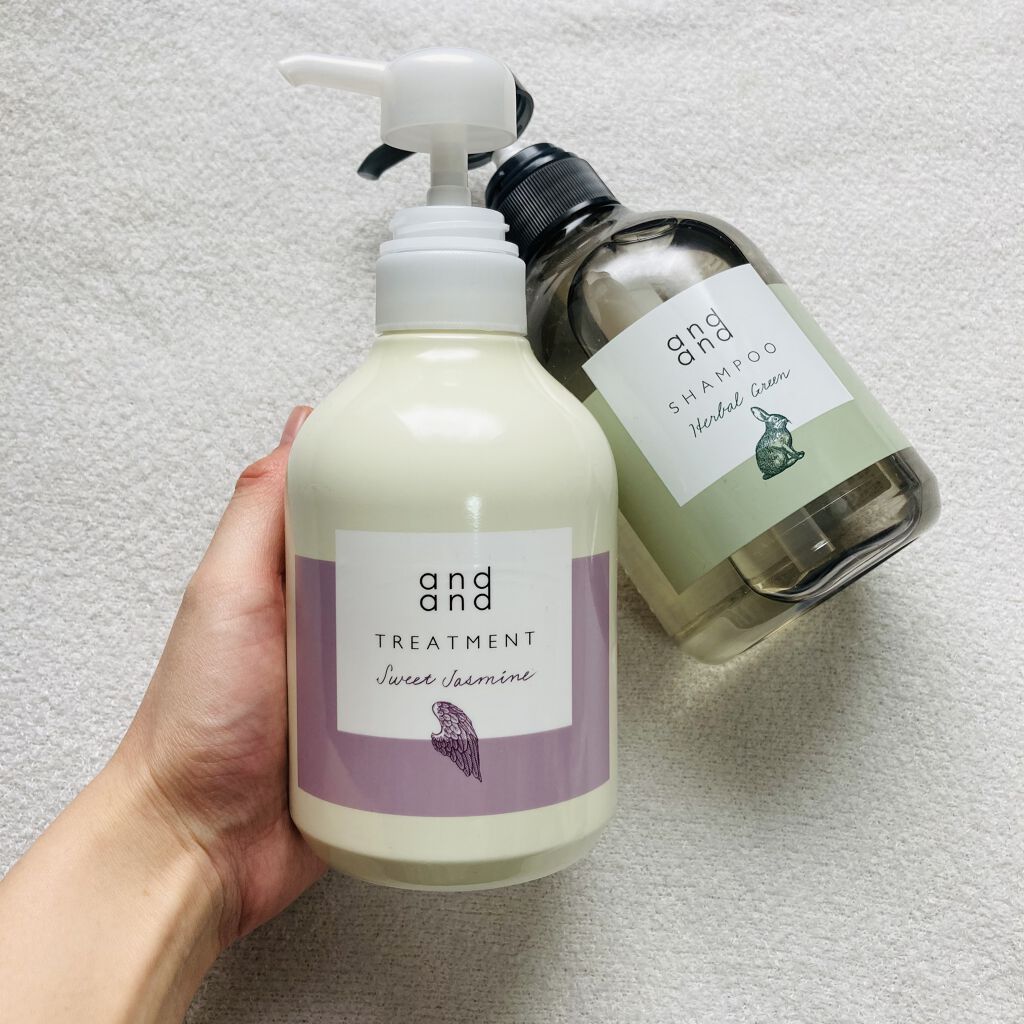 ときめく スウィートジャスミンの香り トリートメント ポンプ(480ml)/and and/洗い流すヘアトリートメントを使ったクチコミ（2枚目）
