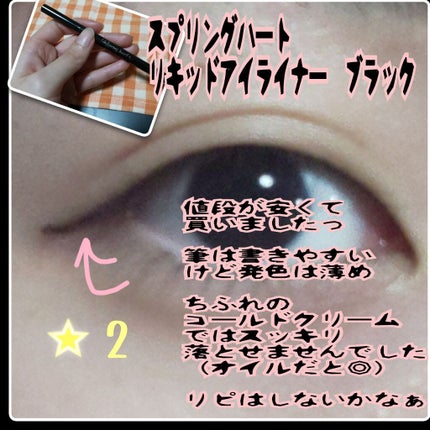 リキッドアイライナー/スプリングハート/リキッドアイライナーを使ったクチコミ(1枚目)