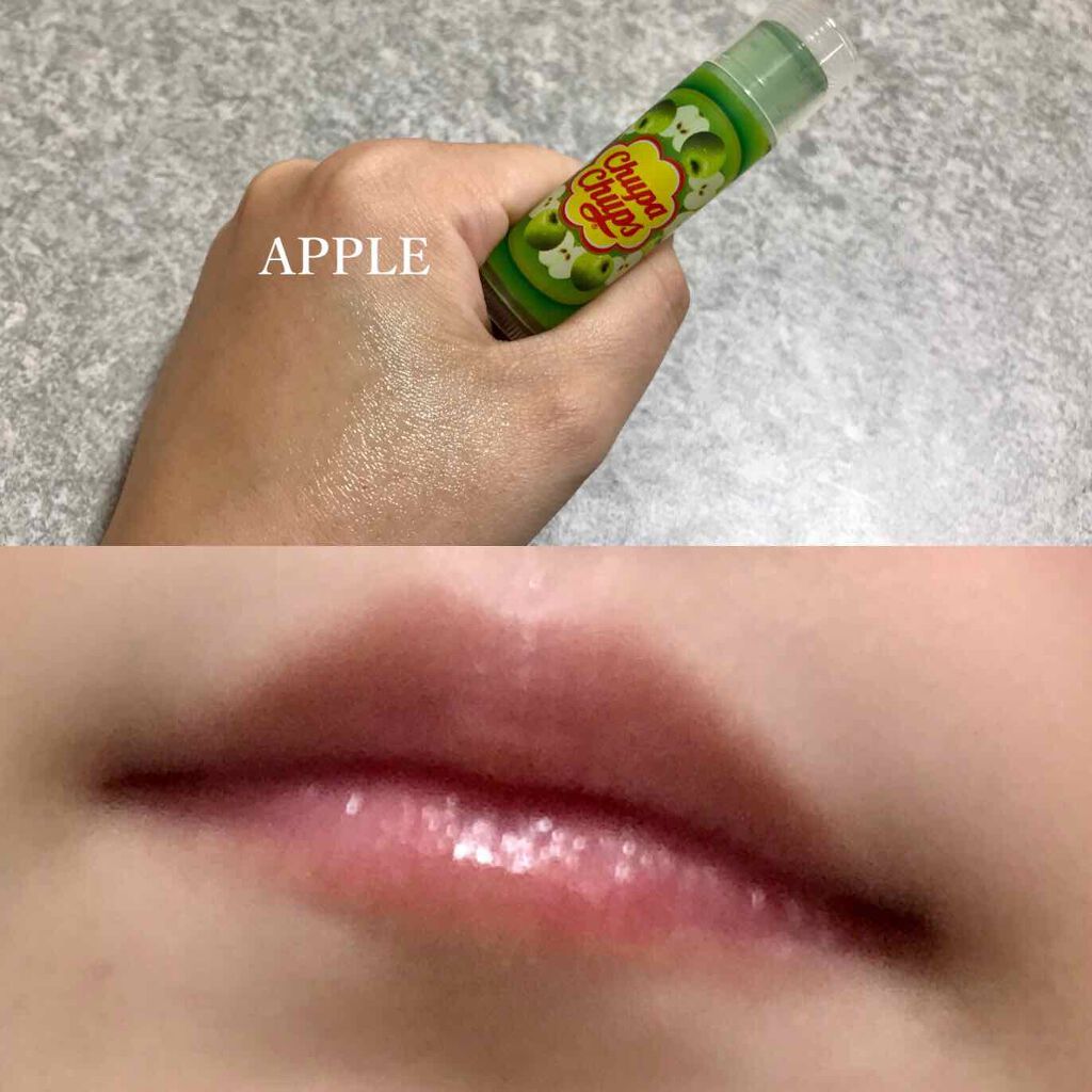 デリシャスリップクリーム Chupa Chups（チュッパチャプス） アップルの香り/デリシャスリップクリーム/リップクリームを使ったクチコミ（2枚目）