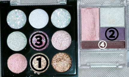 フォーカラー ラメシャドウ 03 ピンク系/CEZANNE/アイシャドウパレットの画像