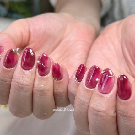 ぴよこれいと あうるす on LIPS 「もやもや全塗りに細ライン。うねうねの華奢な細ラインミラーとこれ..」(4枚目)