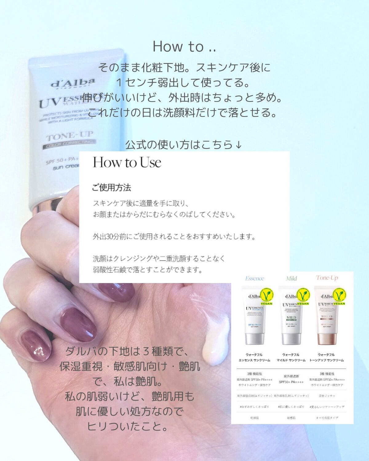 ウォータフルトーンアップサンクリーム/ダルバ/日焼け止めクリームを使ったクチコミ(3枚目)