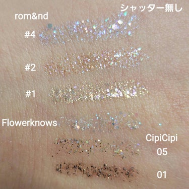 Cherry Love グリッター リキッドアイシャドウ P02 Diamond Stars/FlowerKnows/リキッドアイシャドウを使ったクチコミ（2枚目）