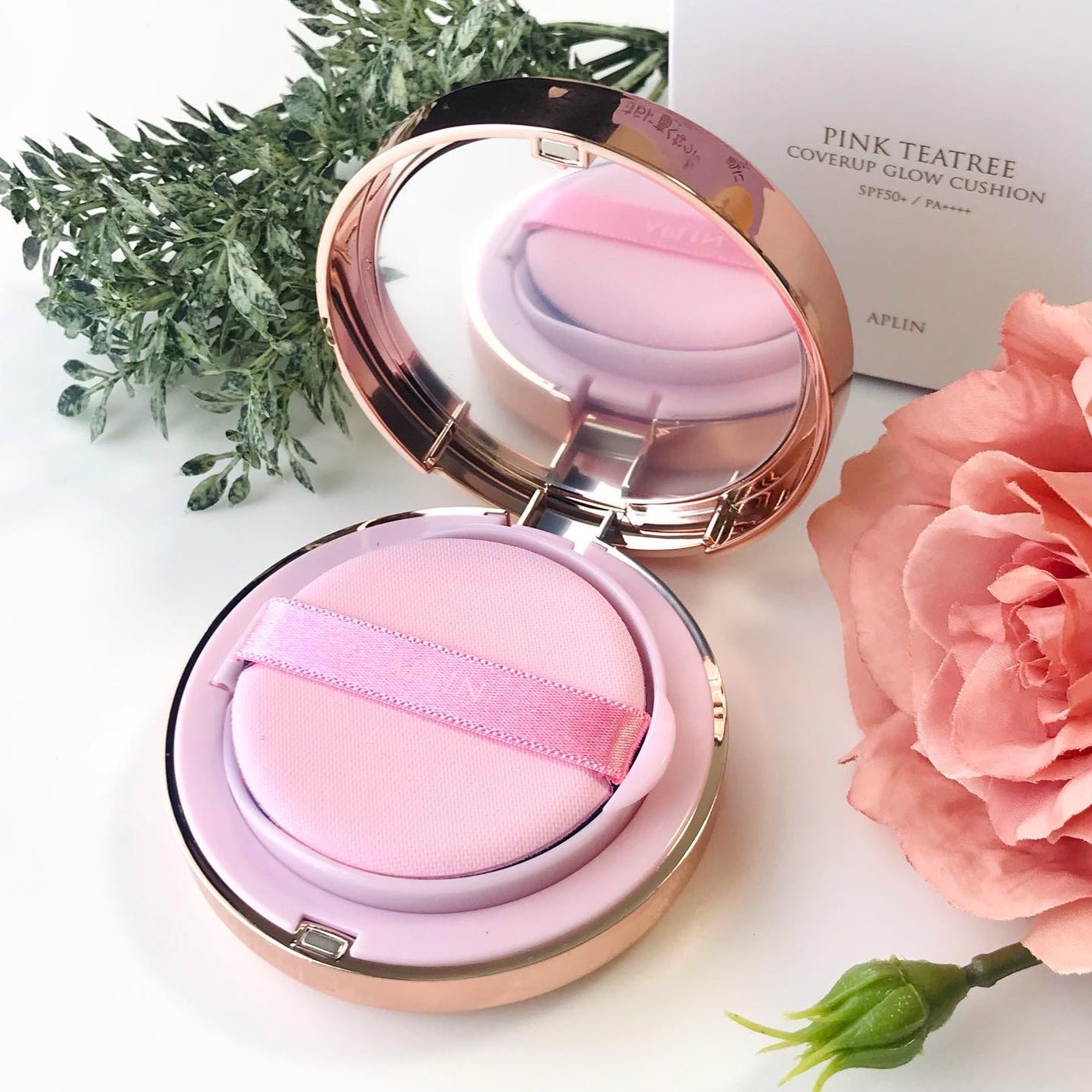 ピンクティーツリーカバーアップグロウクッション/APLIN/クッションファンデーションを使ったクチコミ(2枚目)