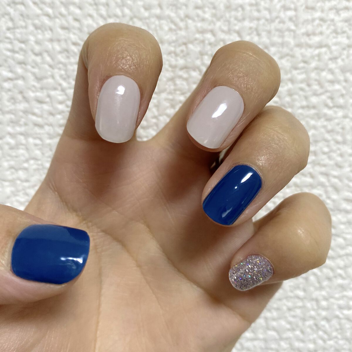 セミキュアジェルネイル（ハンド） NB-076 N Cream Cotton (Mix & Match collection)/ohora/ネイルシールを使ったクチコミ（1枚目）