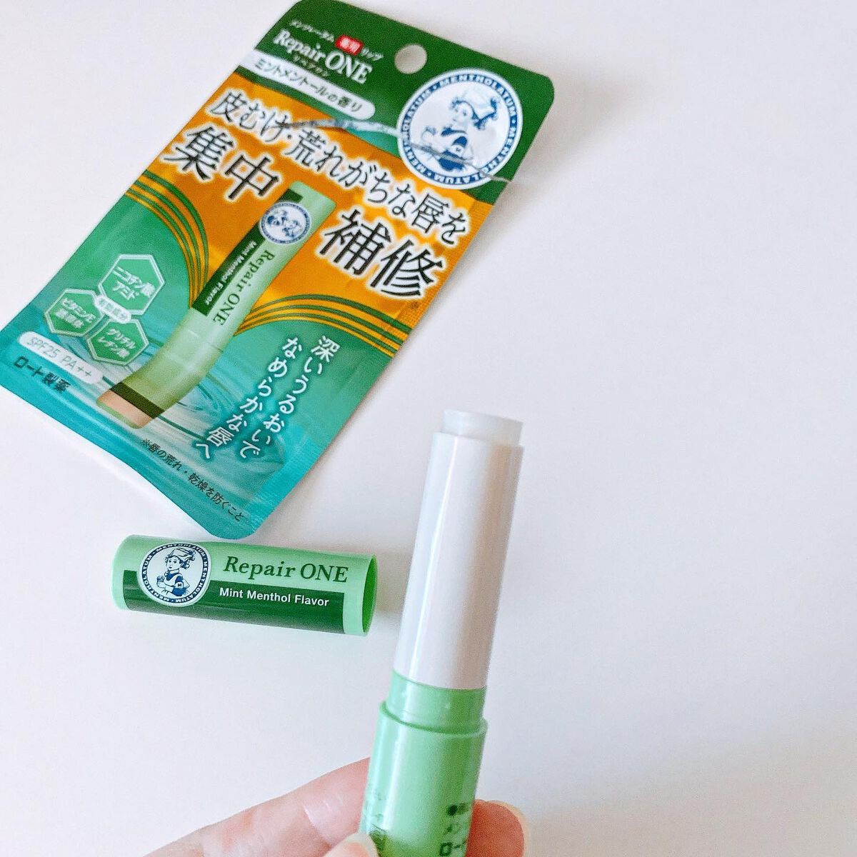 メンソレータム  リペアワン ミントメントールの香り/メンソレータム/リップクリームを使ったクチコミ（2枚目）