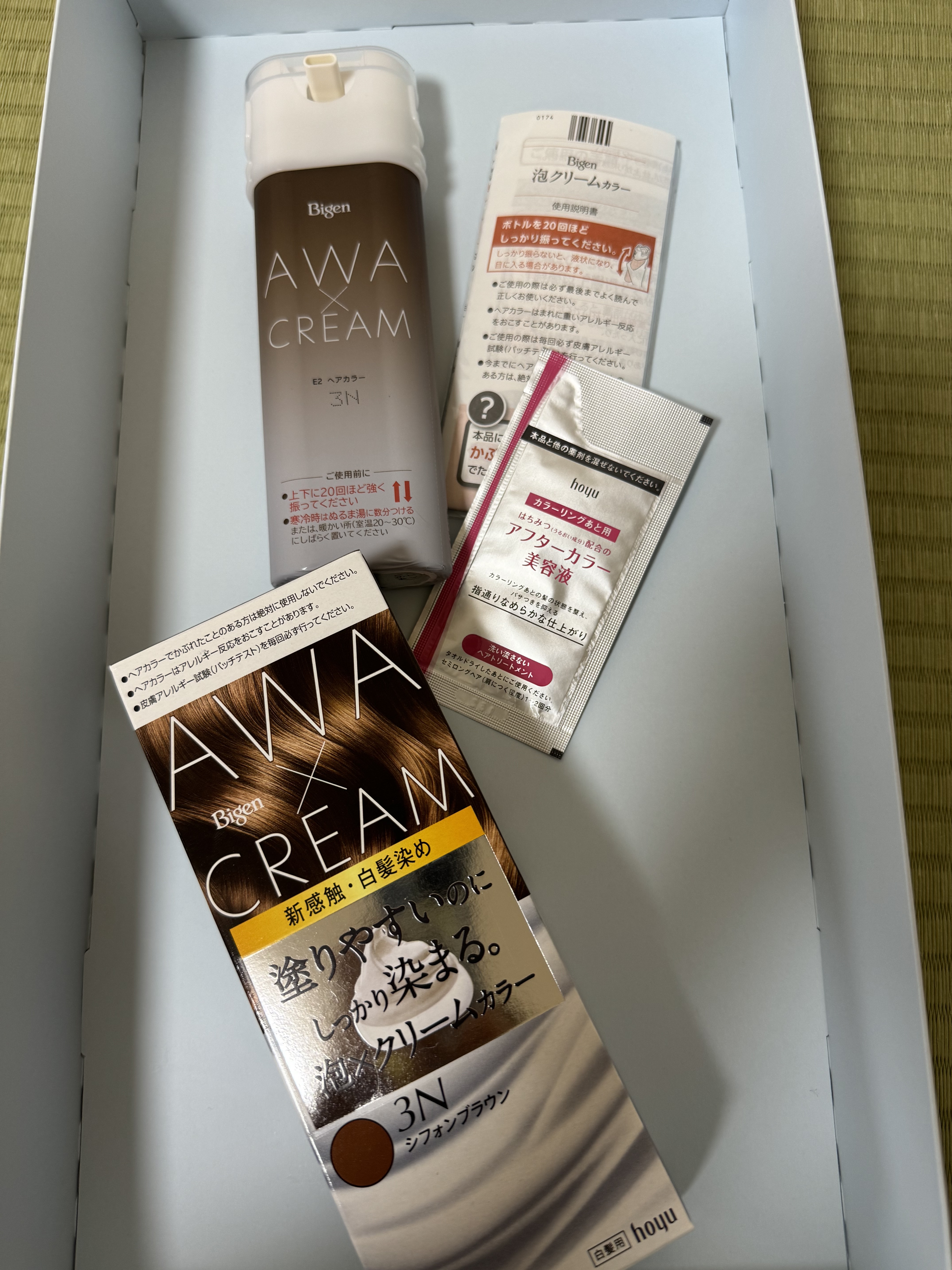 泡クリームカラー 3N シフォンブラウン/ビゲン/ヘアカラーを使ったクチコミ（1枚目）