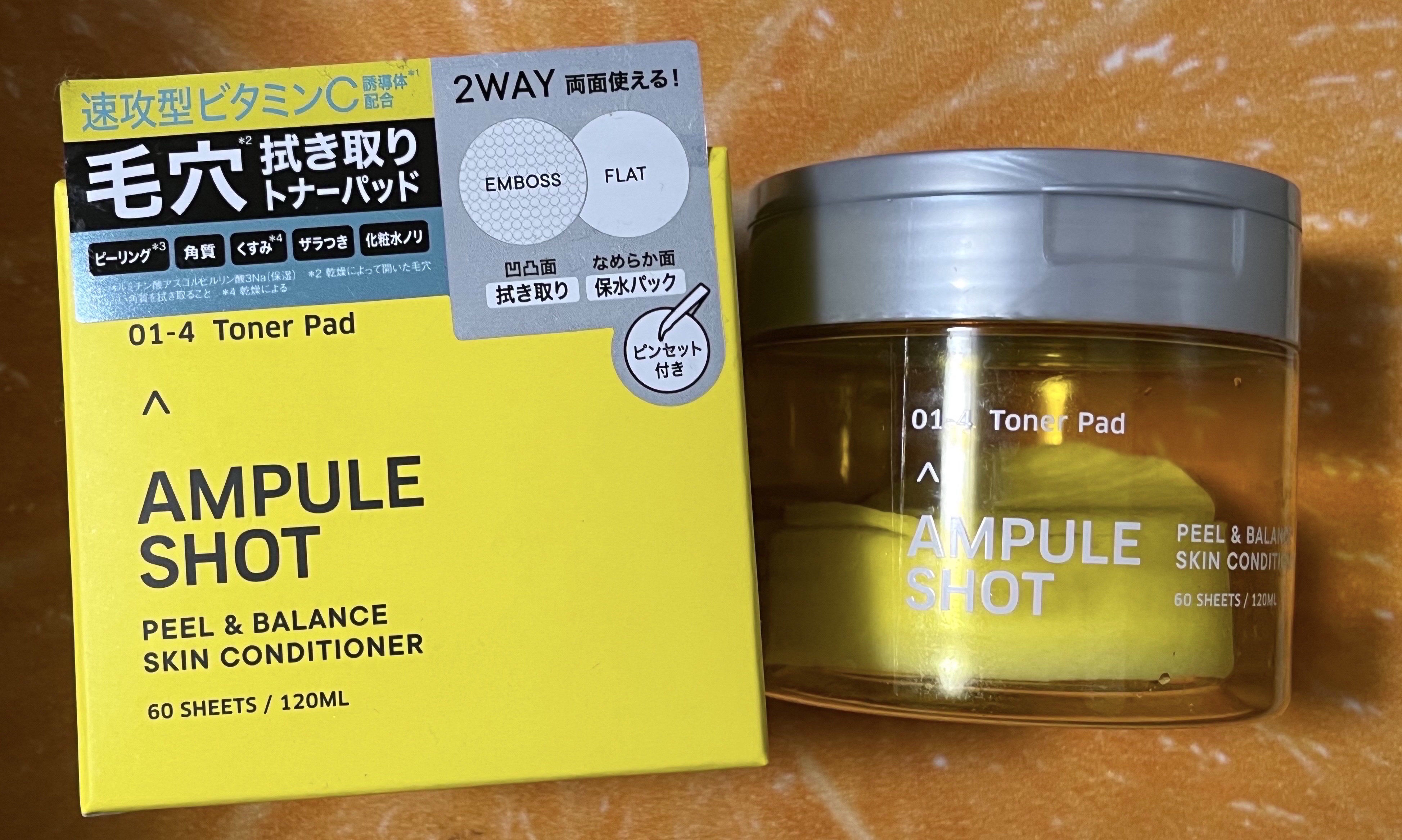 ピール&バランス スキンコンディショナー トナーパッド 60枚入り（120mL ）/AMPULE SHOT/ピーリングを使ったクチコミ（1枚目）