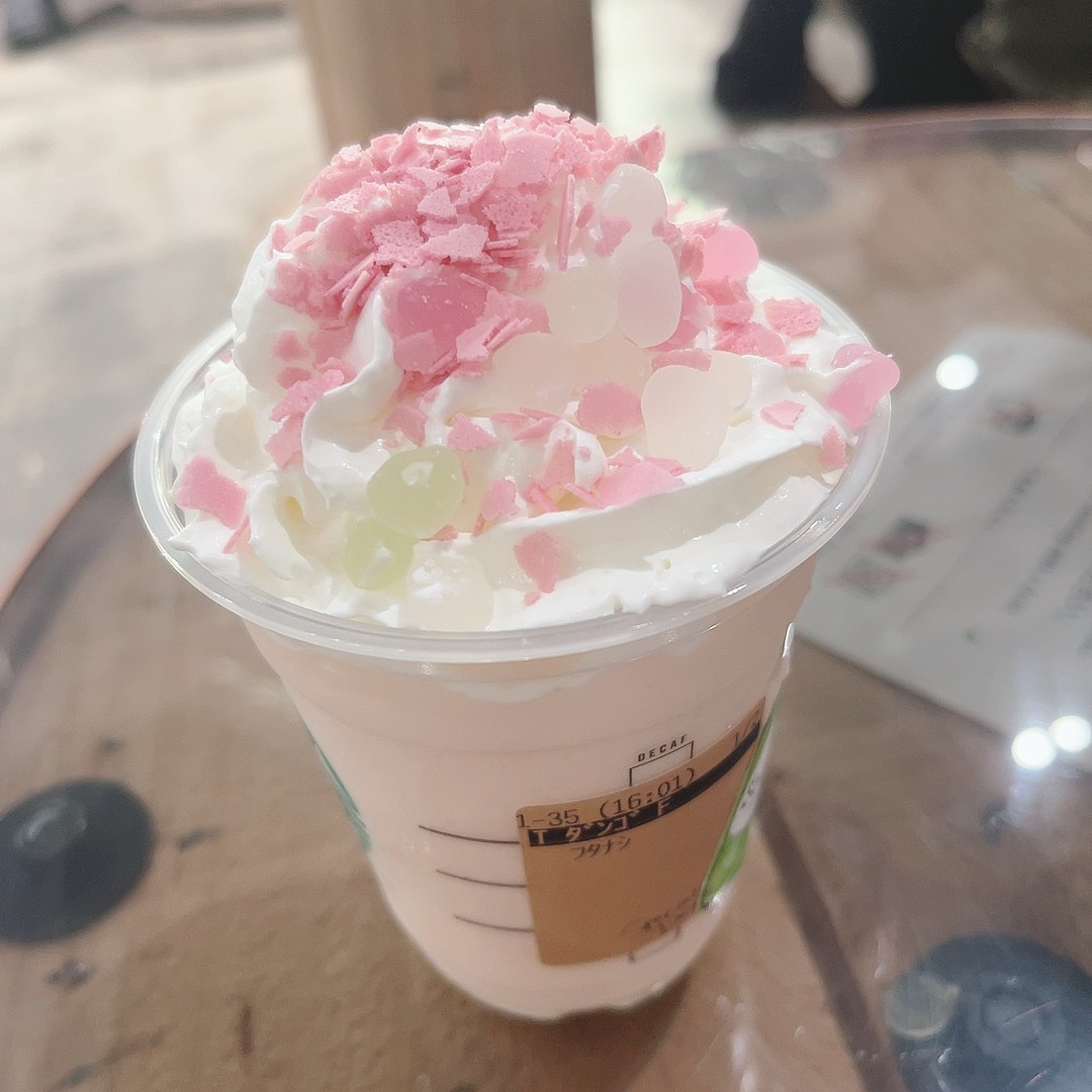 花見だんごフラペチーノ/スターバックス/ドリンクを使ったクチコミ（2枚目）