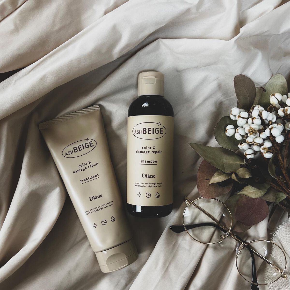 カラーシャンプー＆トリートメント トリートメント アッシュベージュ/ダイアン/市販シャンプーを使ったクチコミ（2枚目）