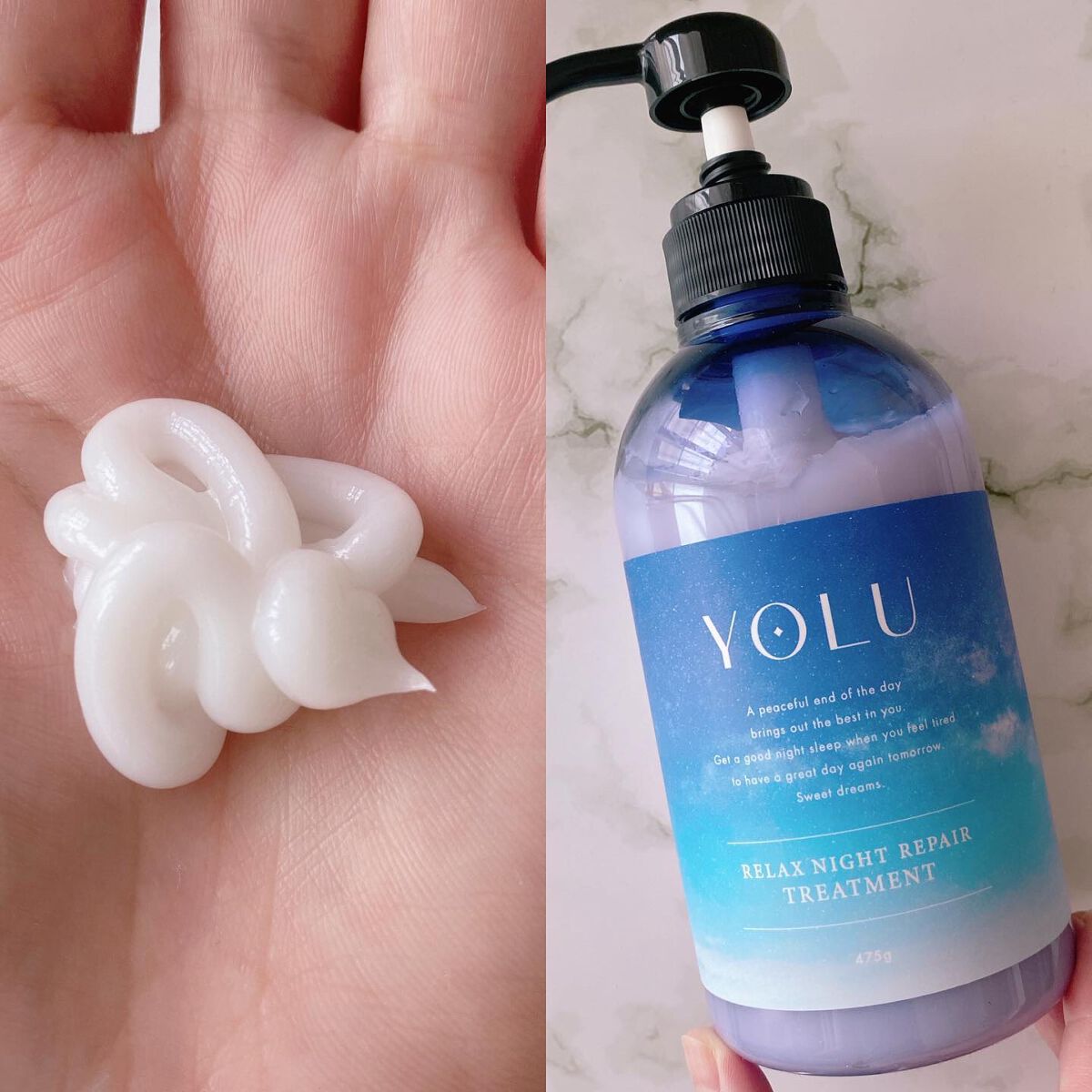 リラックスナイトリペア シャンプー／トリートメント/YOLU/市販シャンプーを使ったクチコミ（3枚目）