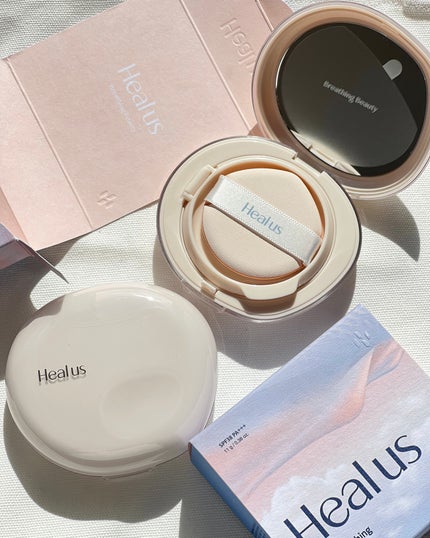 ブリージンググロークッション/Healus/クッションファンデーションを使ったクチコミ(6枚目)