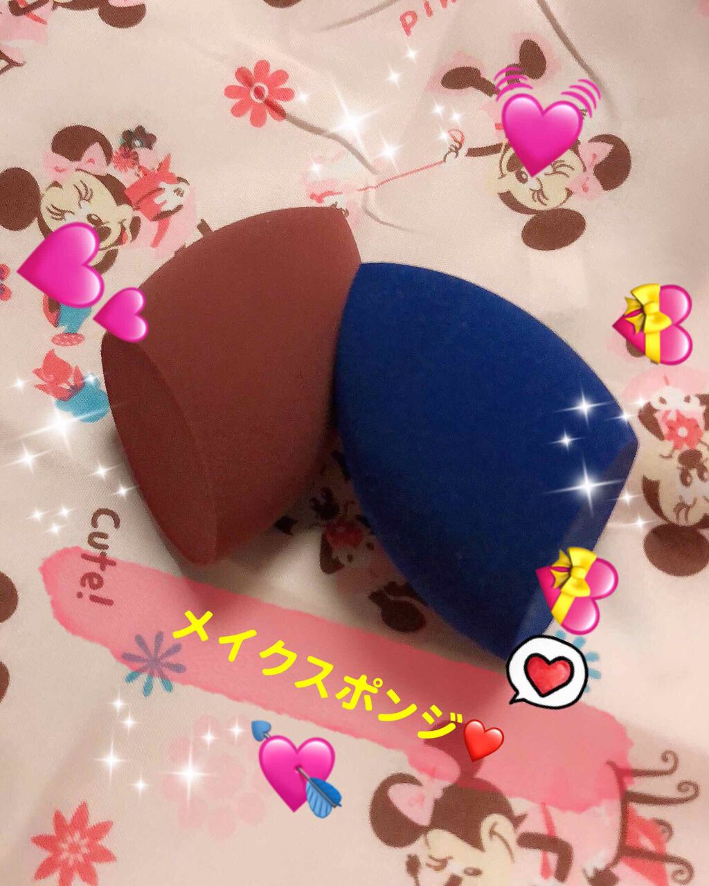 まぁり on LIPS 「100均で購入したメイクスポンジ❤️水で濡らす前はちょっと固め..」(1枚目)