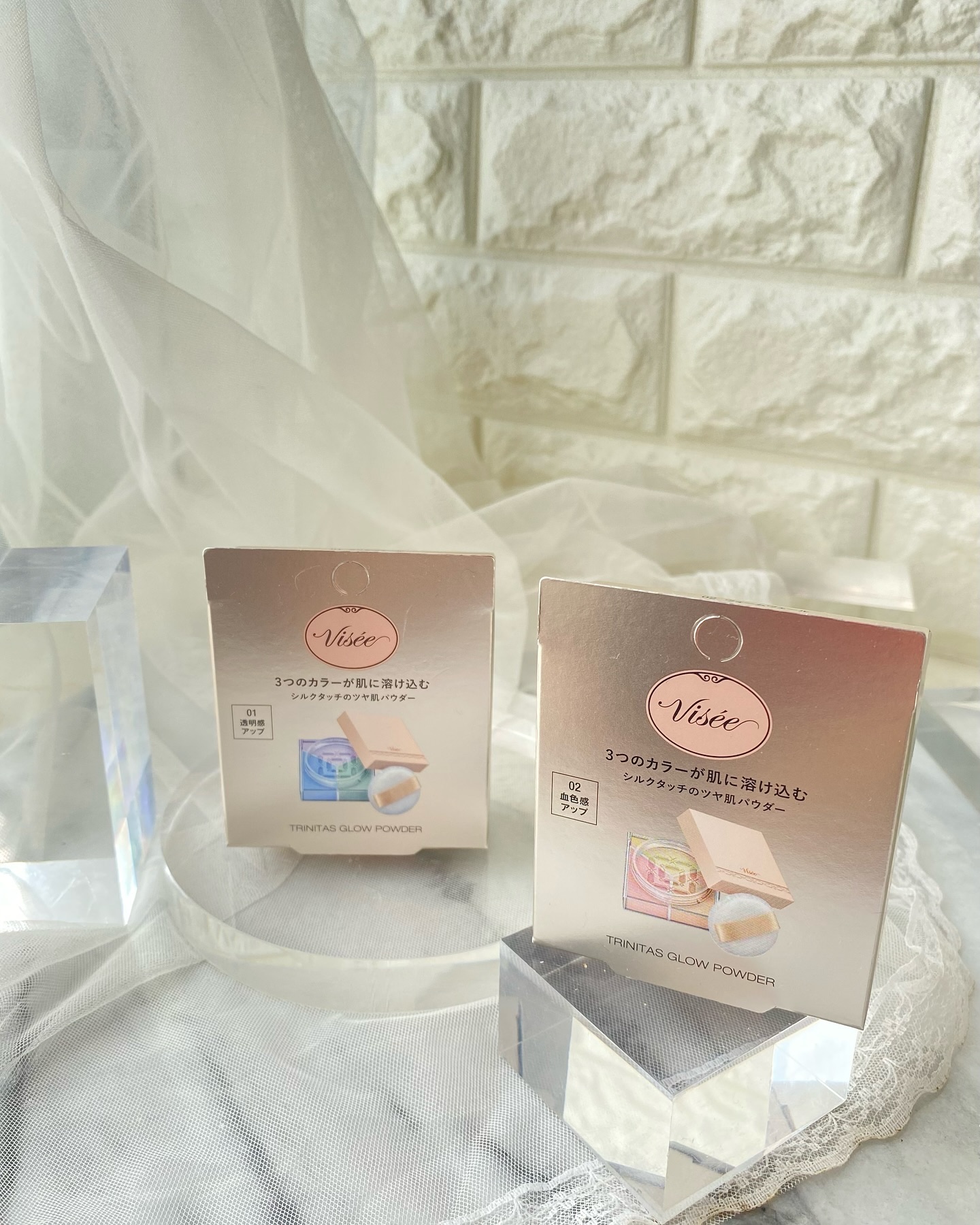 トリニタス グロウ パウダー/Visée/ルースパウダーを使ったクチコミ（2枚目）