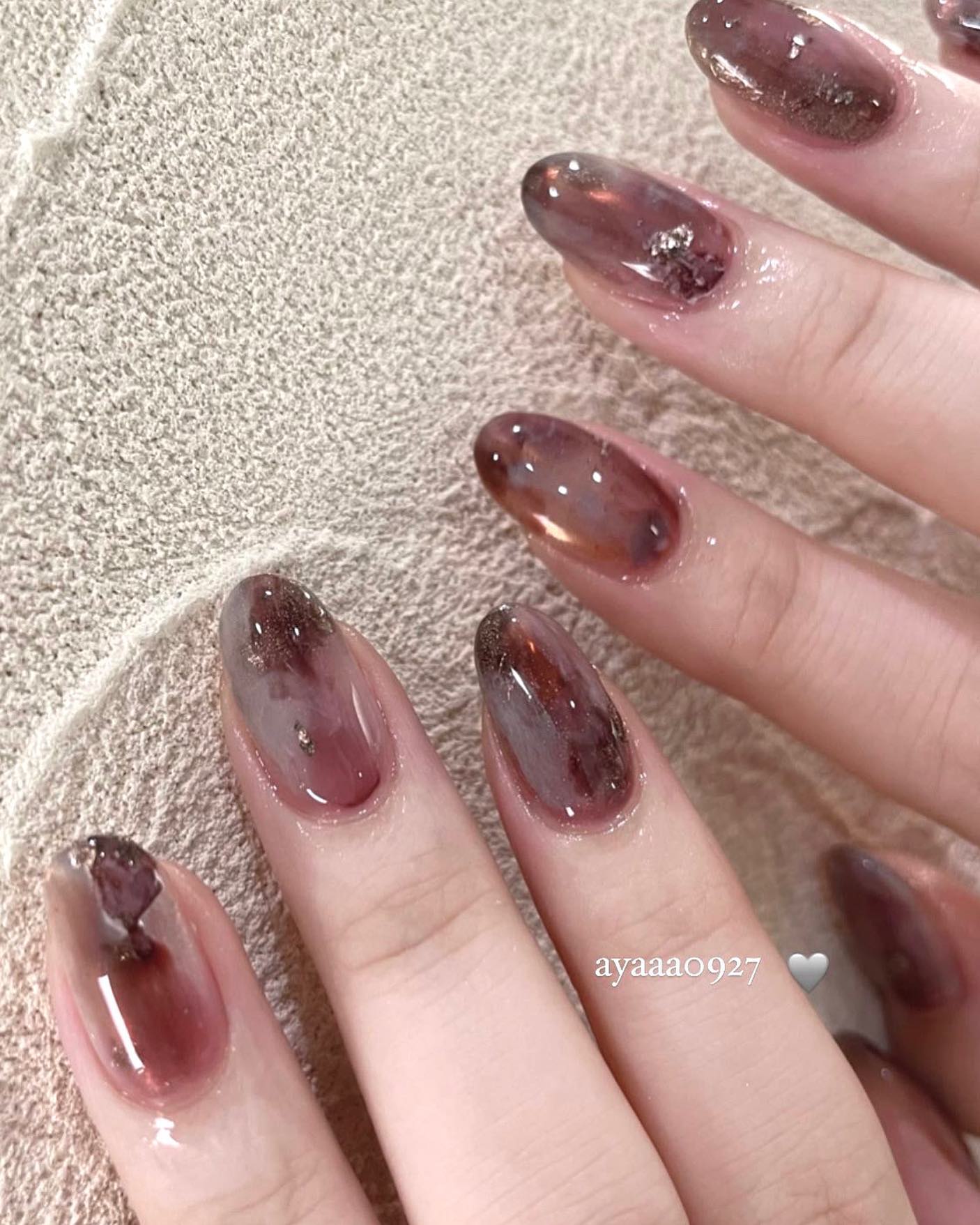 #ニュアンスネイル,#冬ネイル,#べっ甲ネイルのネイルデザイン