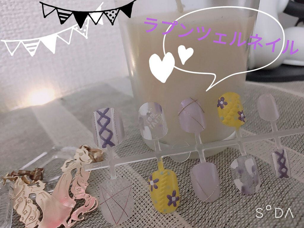 yu→ na on LIPS 「💜💛ラプンツェルネイル💛💜ちょっと暗くてすみません💦ラプンツェ..」(1枚目)