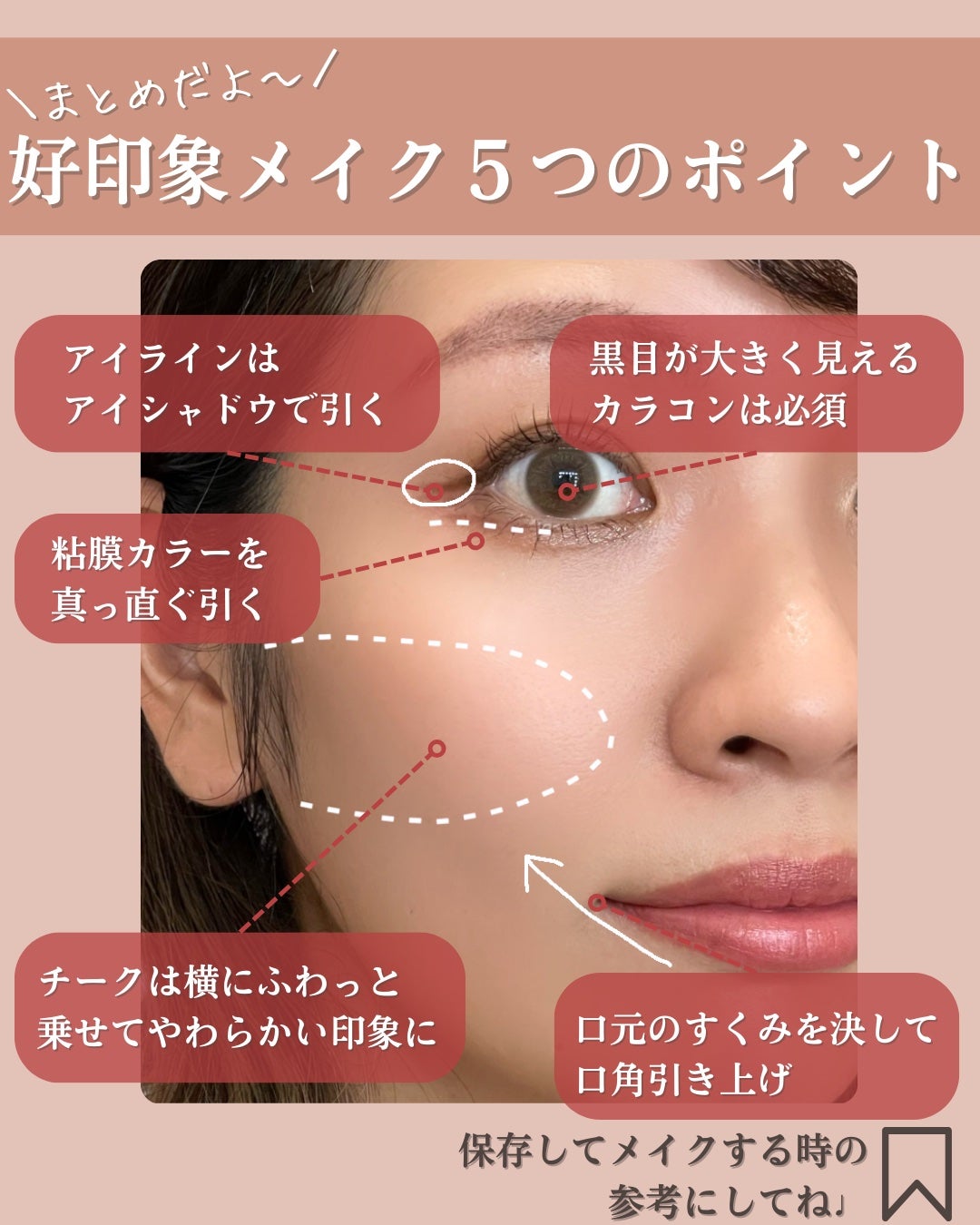 おめめ ぱち子⌇魅力を引き出す大人メイク💄 on LIPS 「好印象メイクまとめ💐メイクも大切だけど普段から笑顔を忘れないこ..」(9枚目)