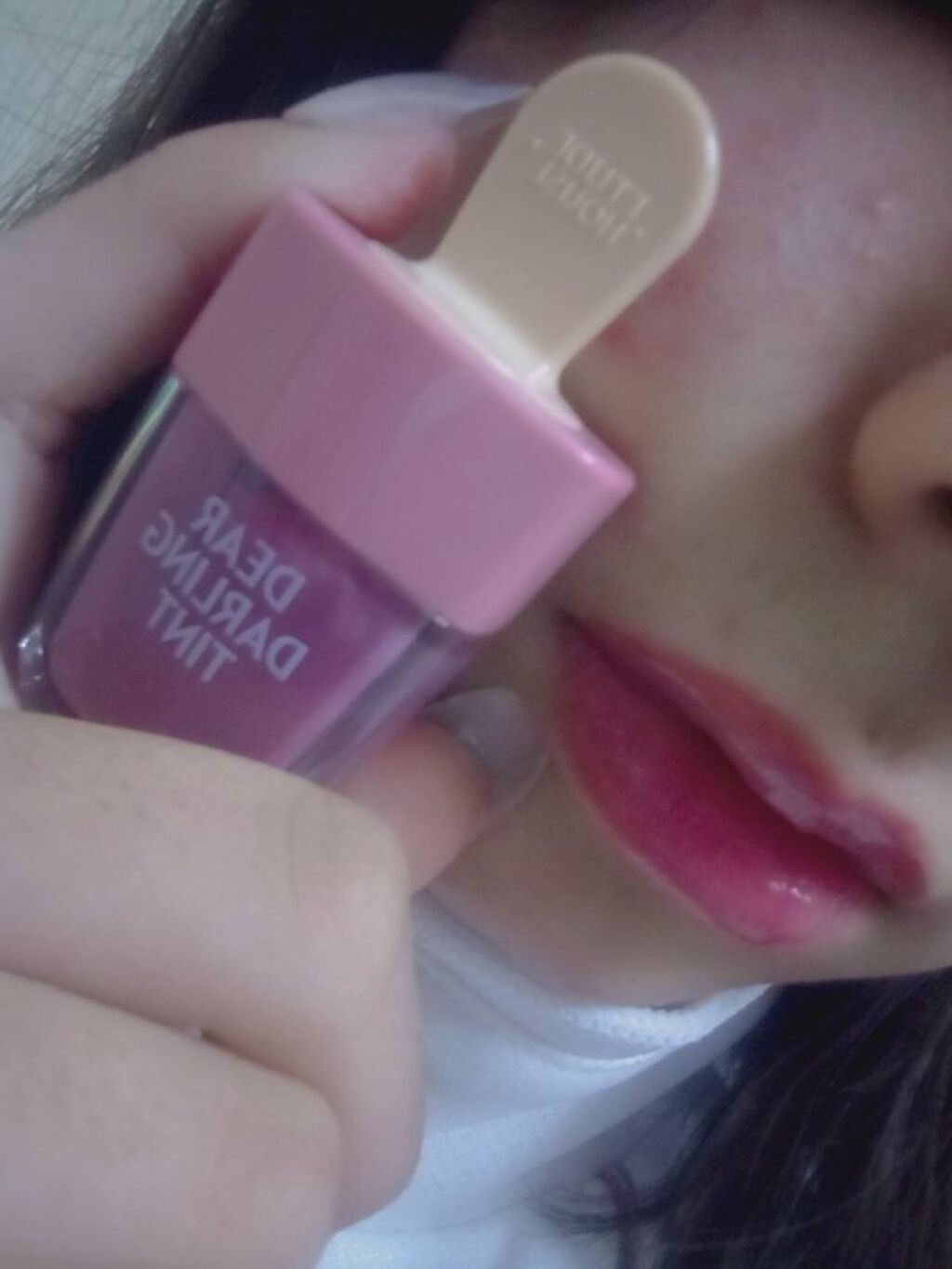 ディアダーリン ウォータージェルティント （アイスティント）/ETUDE/口紅を使ったクチコミ（3枚目）