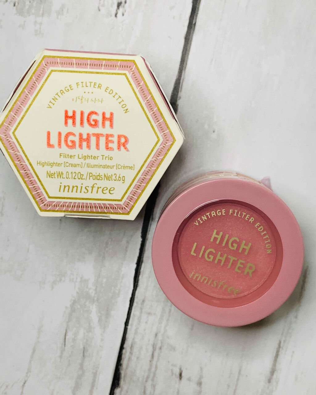 フィルター ハイライター トリオ Vintage Filter Edition/innisfree/クリームハイライトを使ったクチコミ（2枚目）