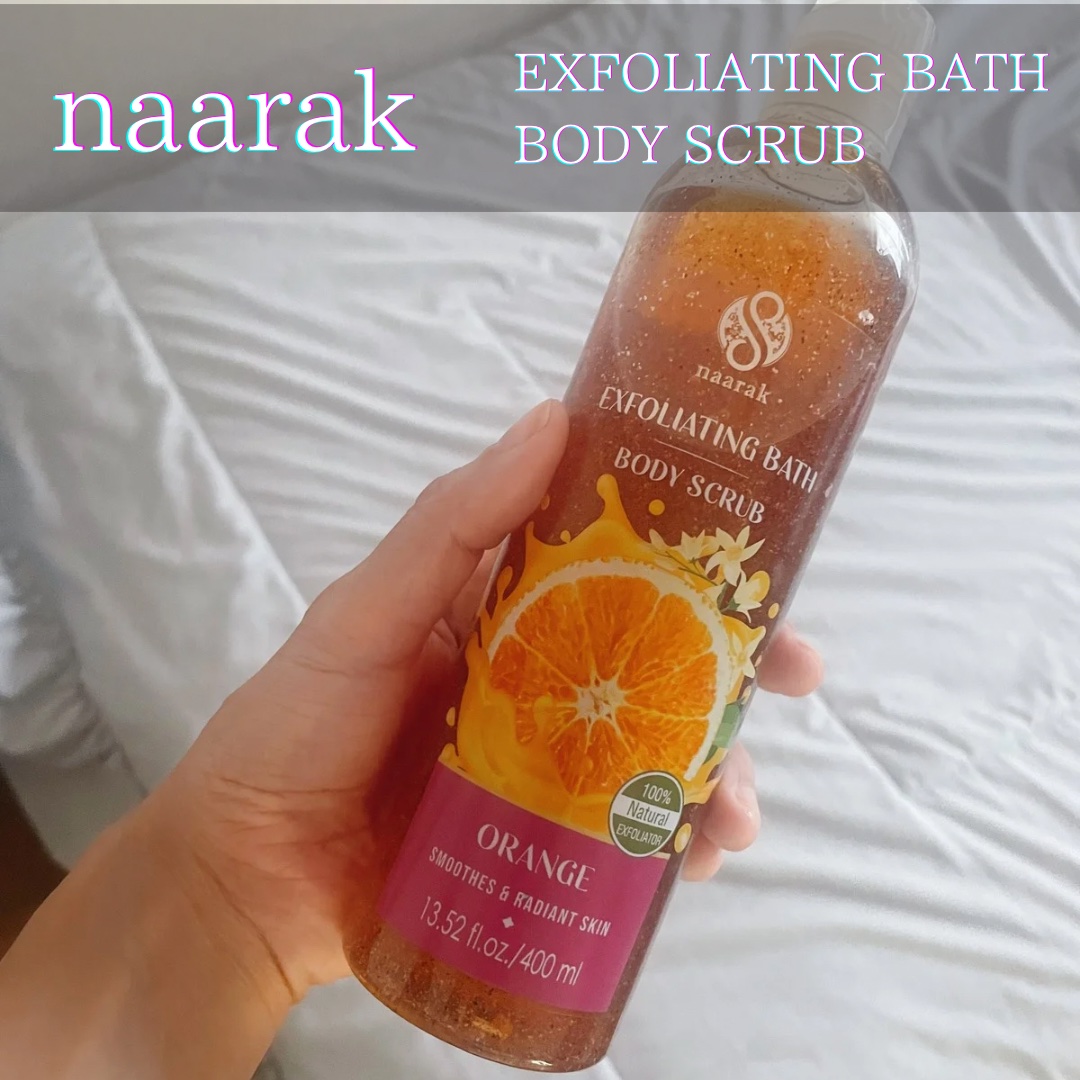 最近、naarakのEXFOLIATING BATHを使ってみたんだけど、これがなかなか良い感じ！

まず、スクラブが細かくて優しいから肌をゴシゴシしなくてもスッキリ古い角質が取れる。お風呂でリラックスしながら簡単に使えるのが嬉しいポイント