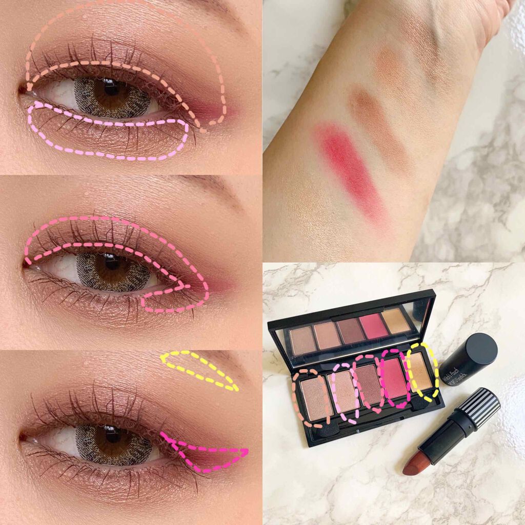 5カラーズアイシャドウ 02フレンチピンク/Witch's Pouch/アイシャドウパレットを使ったクチコミ（2枚目）