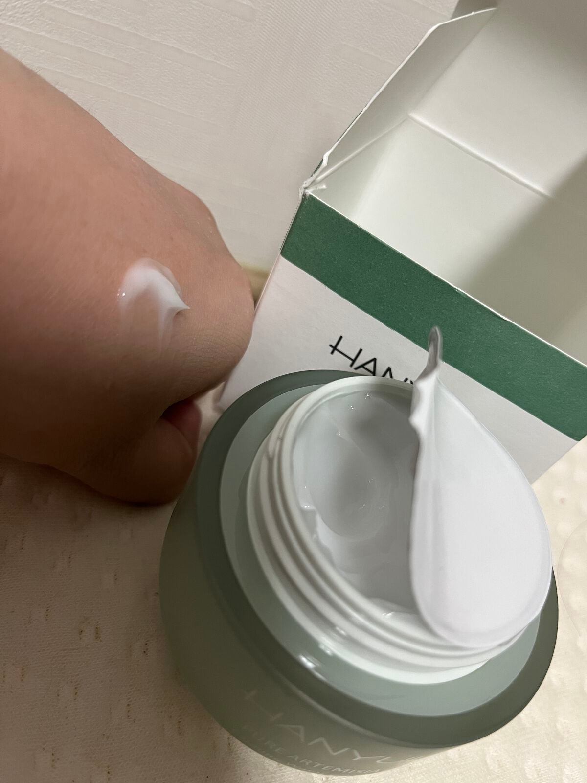 ピュアアルテミシア カーミングウォータークリーム/HANYUL(ハンユル)/フェイスクリームを使ったクチコミ(2枚目)