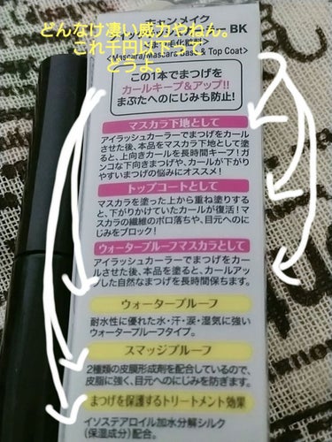 クイックラッシュカーラー BK ブラック/キャンメイク/マスカラ下地・トップコートを使ったクチコミ（2枚目）